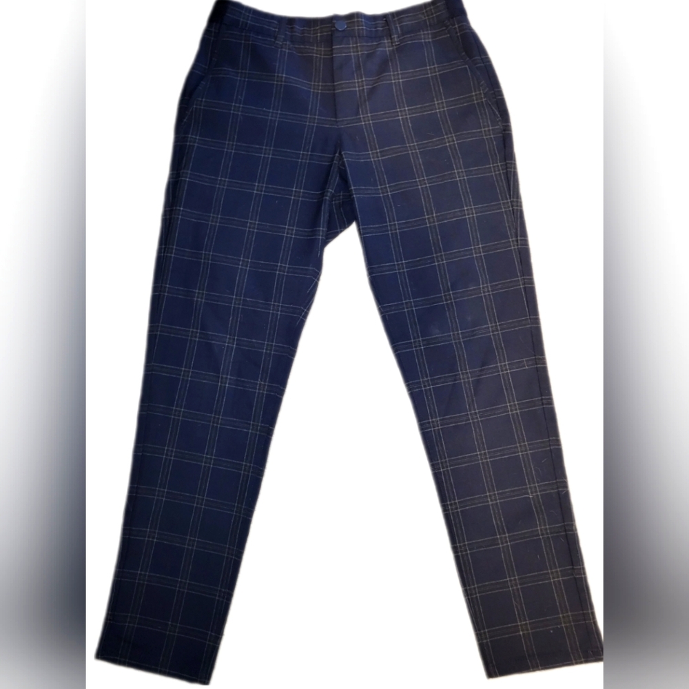 NWOT ZARA SKINNY TROUSERS PANTS IN PLAID PRINT HIDDEN STRETCH REAR WAIST SZ 28